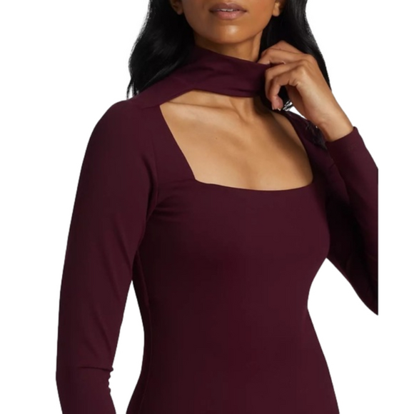 Susana Monaco open front mock neck long sleeve dress - Picture 5 of 16